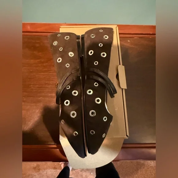 Madewell Double Strap Ballet Flats Brown Flats with Grommet Detail Size 8 NWT - Picture 5 of 9